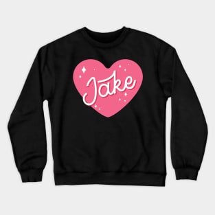 Enhypen Jake name heart text engene | Morcaworks Crewneck Sweatshirt